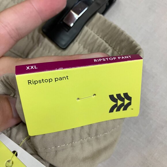 All In Motion Men's XXL Khaki Ripstop Pants Drawstring Quick Dry Elastic Waist - Picture 4 of 11